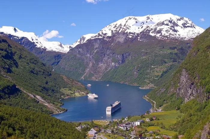 峡湾，挪威，Fjordlandschaft，山，景观