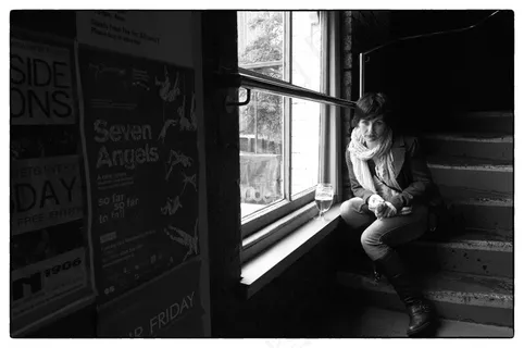 窗口光，女人，女性，窗口，光，年轻