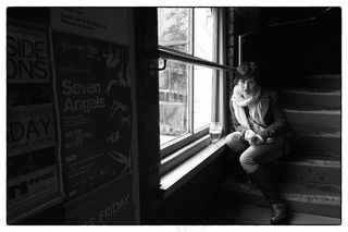 窗口光，女人，女性，窗口，光，年轻