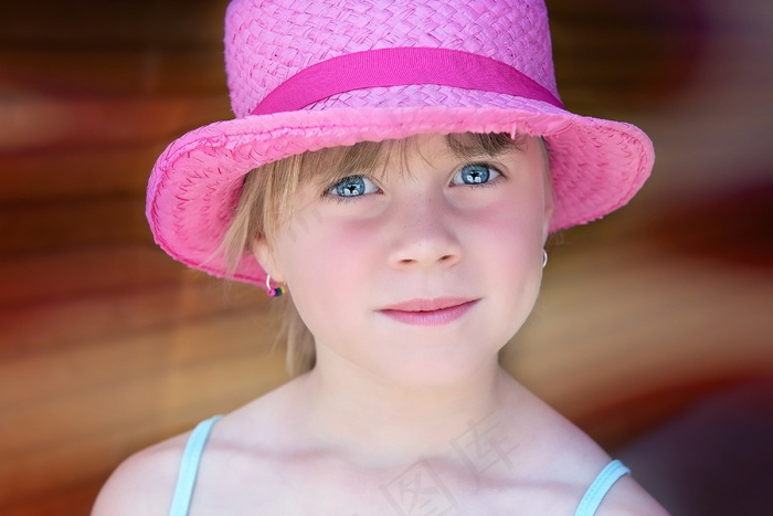 人，人类，儿童，女孩，帽子，脸，肖像，关闭