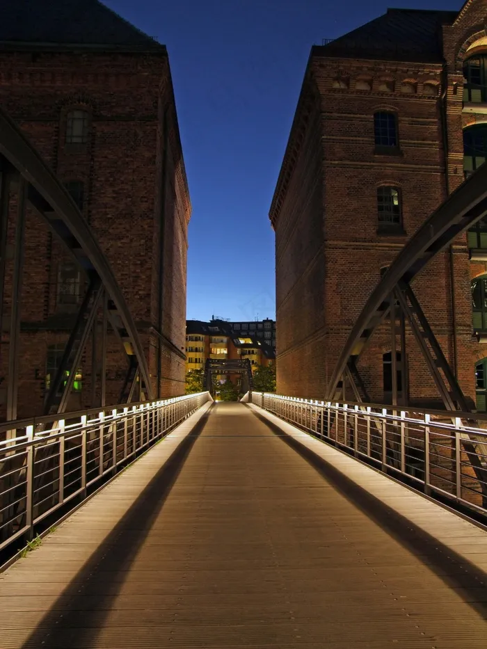 汉堡，桥，Speicherstadt，建筑，房屋