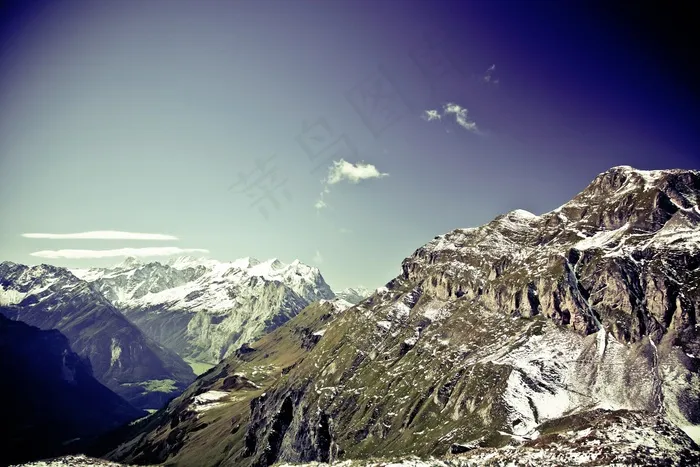 山，山，高山，徒步旅行，雪山