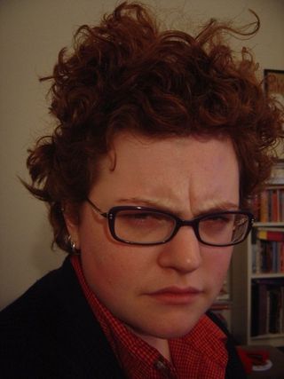 眼镜,头发,人物特写,女人,美女,皱眉