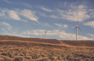 风车，字段，农村，蓝色，天空，云