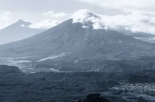 山峦,冰雪,天空,风景,长城,黑色和白色自然山火山