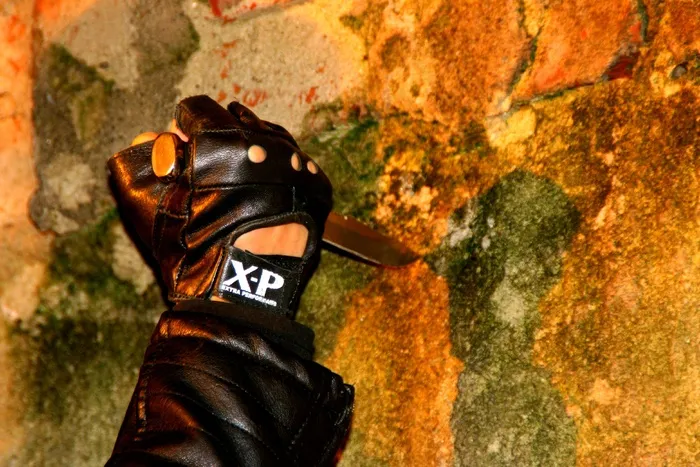 刀，手套，锐化，黑色，皮肤