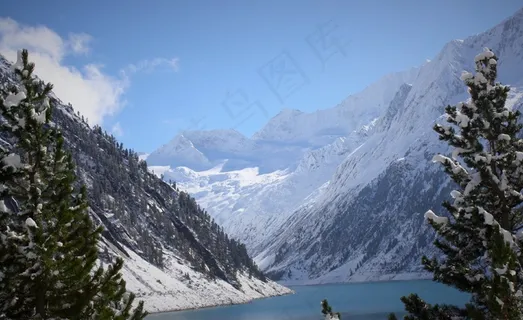 水库,Schlegeis,齐勒河谷,山脉,高山 水库,Schlegeis,齐勒河谷,山脉,高山