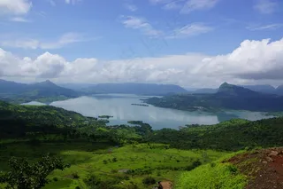 谷，山，湖泊，天空，云，风景，自然