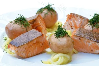 三文鱼，食物，南瓜