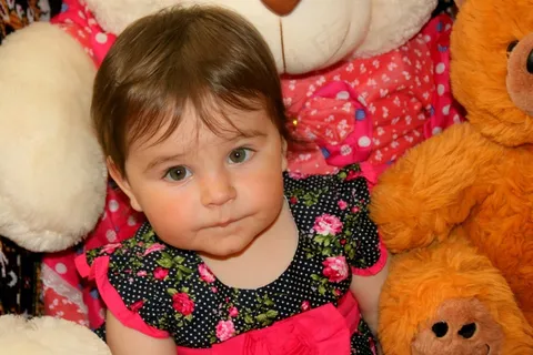 儿童，女孩，肖像，玩具，无罪，连衣裙