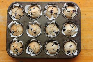 松饼，蓝莓松饼，烘烤，甜，甜点