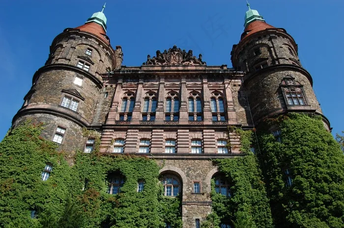 Poałac，宫殿，波兰，纪念碑，老，Książ，丰富