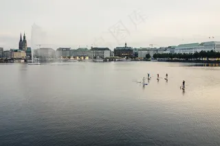 天空,飞机,轿车,风景,港口码头,划桨冲浪