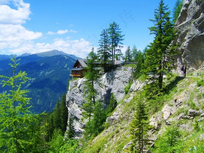 高山，山间小屋，田园诗