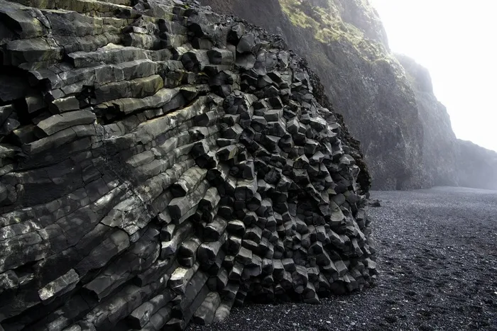 黑沙滩，玄武岩，火山，冰岛，景观