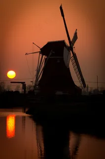 磨,日落,黄昏,橙色,太阳,夜,荷兰语,欧洲 磨,日落,黄昏,橙色,太阳,夜,荷兰语,欧洲
