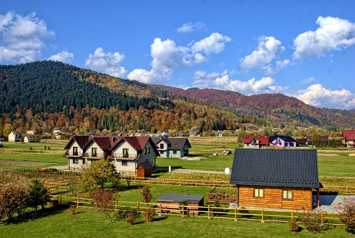 波兰，Pieniny，秋，太阳，颜色，叶子