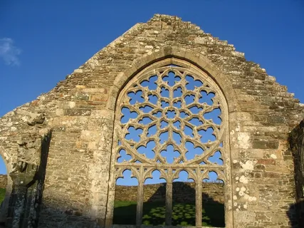 废墟，Chapelle De Languidou，教堂，玫瑰窗