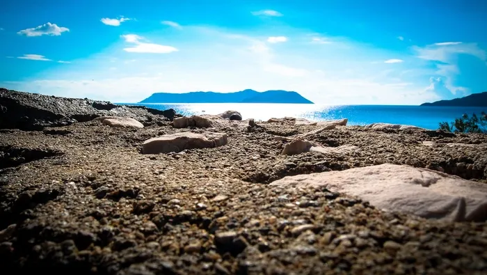 海，石头，山，海岸，卵石，水，海洋