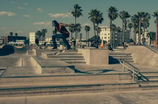 滑板，寄宿生，城市，跳，乐趣，滑冰，楼梯