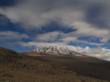 高峰，火山，火山口，雪，高，山，地质学