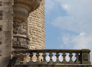 露西亚湖，城堡，阳台，天空，景观，露台