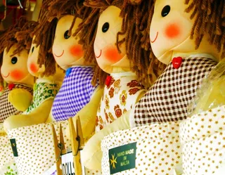 娃娃，布洋娃娃，手工，布，女孩，玩具，白，蓝色