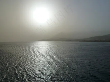 日落，海，希腊，萨摩斯岛，假期，假期，自然