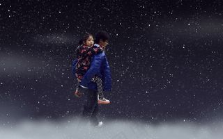 女孩，叔叔，雪，家庭，爱的武器，累了，帮帮我