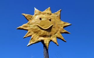 太阳，装饰，陶瓷，装饰，友好，笑，脸