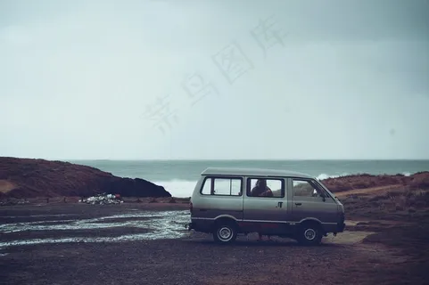 货车，汽车，海洋，海洋，雨，湿，水坑，自然