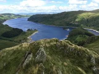 景观，山，径，湖泊，天空，自然，森林