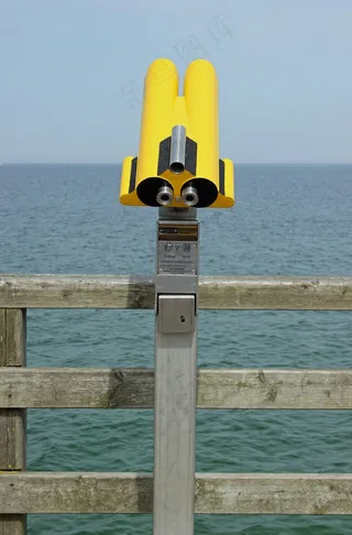双筒望远镜，望远镜，海，视图，遥远，展望