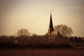 桨,建筑,船桅,天空,高跷,老教堂