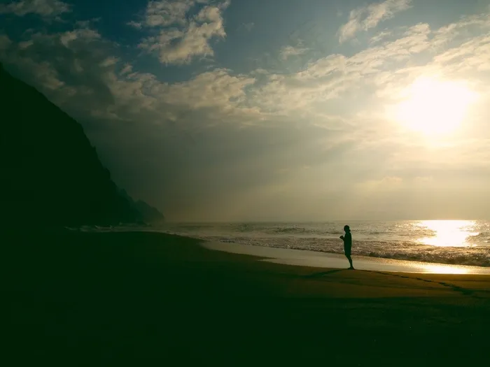 天空,树,峡谷,江河,风景,海滩人海阳光