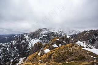 山峦,冰雪,天空,风景,树,雪景观山自然