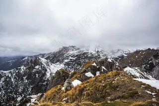 山峦,冰雪,天空,风景,树,雪景观山自然