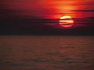 日落，余辉，阿本，傍晚的天空，太阳