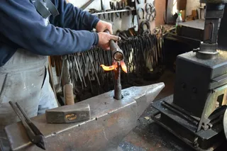 工艺，铁匠，铁，热，金属，发光，工作，铁砧