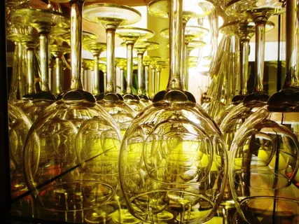 酒杯，展示柜，水晶，透明