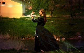 公主，女孩，礼服，故事，湖