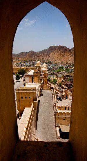 门洞,历史遗迹,长城,民居,台灯,印度寺庙和山景