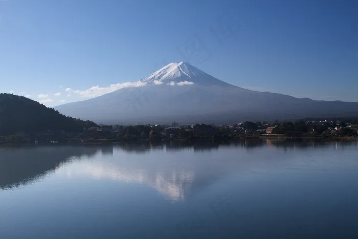 倒影，富士，日本，山，湖泊，旅行