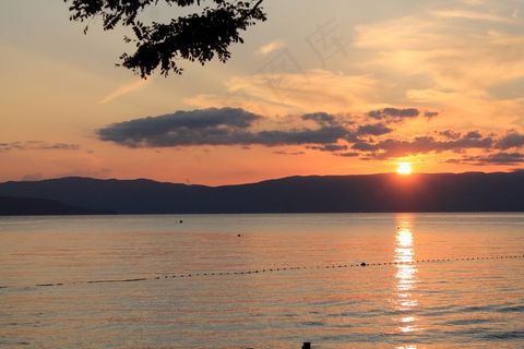 日落，克尔克，余辉，幸福，自然，水