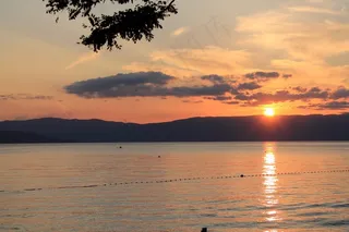 日落，克尔克，余辉，幸福，自然，水