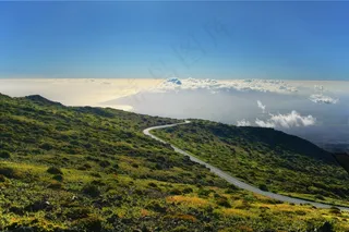 景观，小山，山，斜坡，街，意见，以上