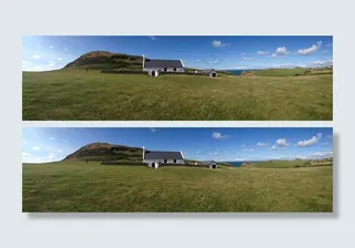 教堂，装载，全景，风光，绿色，景观，天空