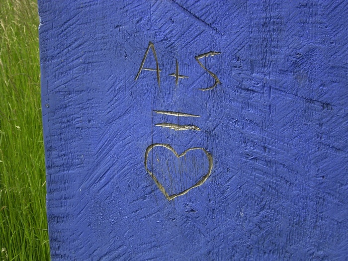 心，蓝色，木，雕刻，爱，设计，符号，形状