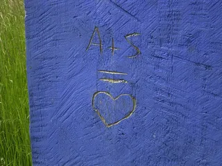 心，蓝色，木，雕刻，爱，设计，符号，形状