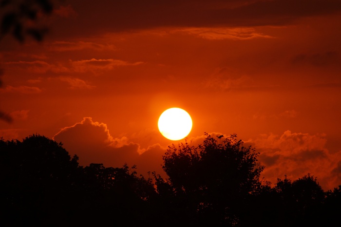 日落，余辉，自然，风景